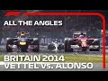 All The Angles | Vettel vs. Alonso | 2014 British Grand Prix