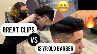 GREAT CLIPS VS 18 YR OLD BARBER‼️