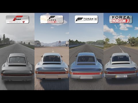 Forza 4 vs Forza Horizon 2 vs Forza 6 vs Forza Horizon 3 - Porsche 959 Sound Comparison