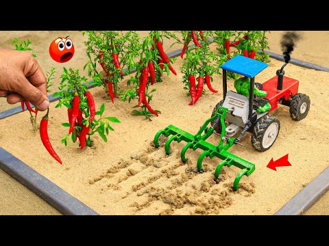 Diy mini tractor making agriculture cultivator for Chilli Farming | pough machine  
