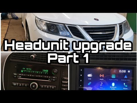 Saab 93 2011 Estate Factory head unit Upgrade to an aftermarket Pioneer double din head unit. Part 1