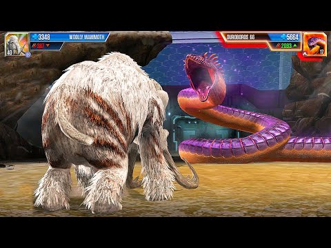 WOOLLY MAMMOTH VS OUROBOROS 66 (SNAKE BOSS) - TOURNAMENT | Jurassic World The Game