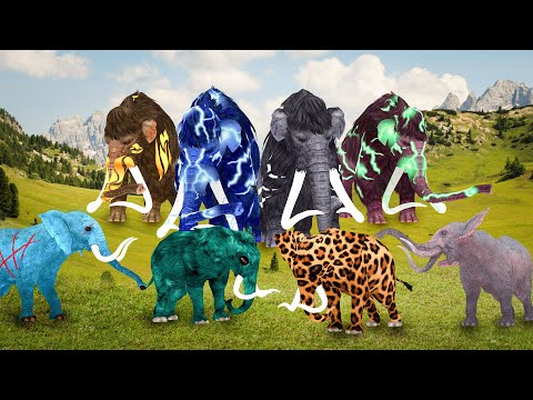 5 Monster Woolly Mammoth Vs 5 Evil Elephant Battle