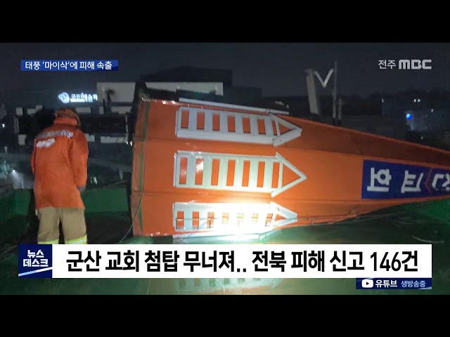 태풍 비껴갔지만..벼.시설물 등 강풍 피해