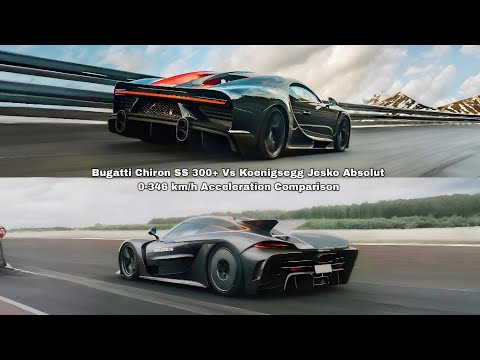 Bugatti Chiron SS 300+ Vs Koenigsegg Jesko Absolut 0-346 km/h Acceleration Comparison 