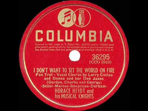 1941 HITS ARCHIVE: I Don’t Want To Set The World On Fire - Horace Heidt (Larry Cotton, vocal)
