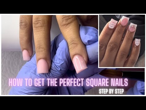 HOW TO: Short Acrylic Nails 📝 For Beginners 💕 | PERFECT SQUARE