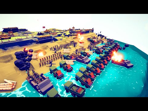 250x USA SOLDIER ATTACK GERMAN BASE - Totally Accurate Battle Simulator TABS