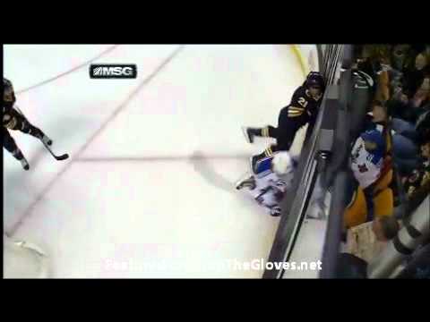 Andrew Ference hits Ryan McDonagh from behind