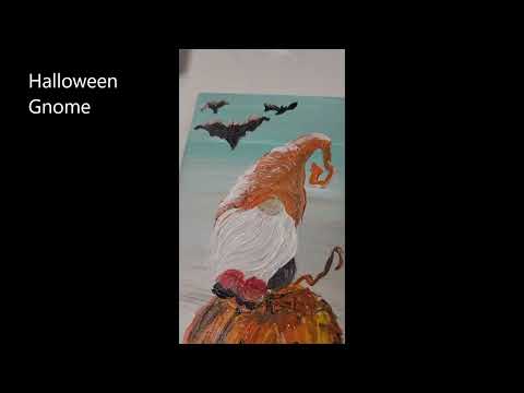 Halloween Gnome | How to paint | Acrylic painting | beginners acrylic painting