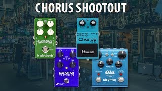 Video thumbnail for Chorus Pedal Shoot Out - TC Electronic Corona vs Source Audio Gemini vs Boss CE-2w vs Strymon Ola by Alvas LLC