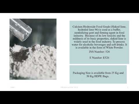 Calcium Hydroxide Food Grade