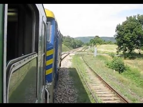 Czech Republic: Leaving Jince, Pribram District, on Class 749 039 to Prague, Praha Hlavni Nadrazi