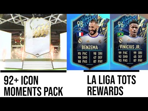 la Liga tots rewards and  92+ icon moments pack   FIFA 22