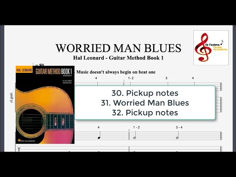 WORRIED MAN BLUES - Hal Leonard Guitar Method Book 1 ( with TABS )