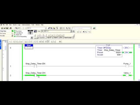 PLC Off delay timer (TOF Instruction) demo