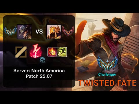 Twisted Fate Mid vs Azir - NA Challenger - Patch 25.07