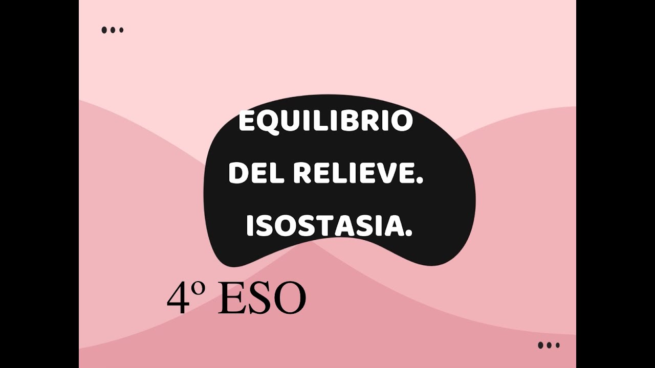 EQUILIBRIO DEL RELIEVE. ISOSTASIA  4º ESO