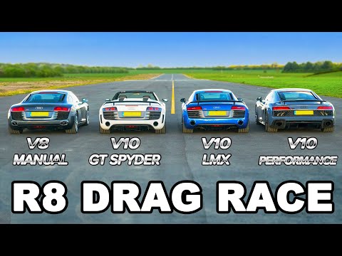 Audi R8 generations 2006-2019 - DRAG RACE, ROLLING RACE & BRAKE TEST!