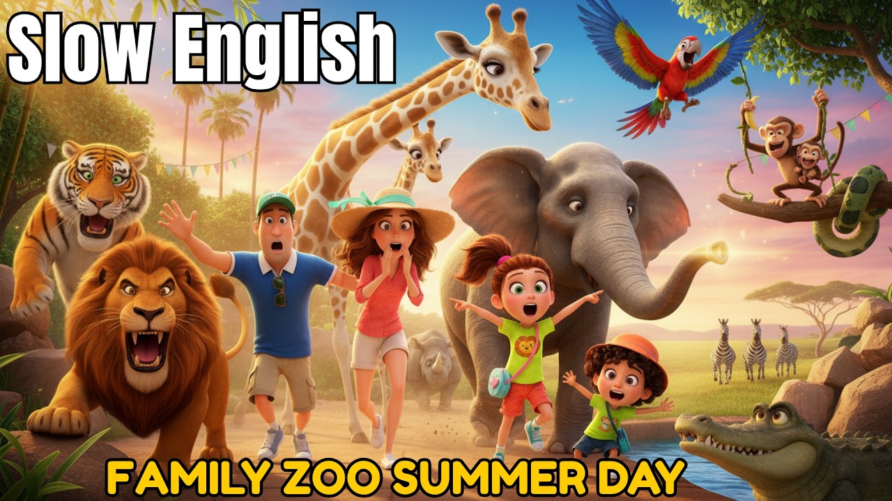 Family Zoo Summer Day | Easy English A2