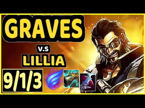 PRETTY (GRAVES) vs LILLIA - 9/1/3 KDA JUNGLE GAMEPLAY - EUW Ranked GRANDMASTER