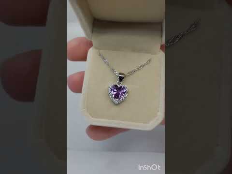 Подарок девушке колье "Розовый топаз в серебре" стиль Pandora кулон в форме сердца с цирконами В бархатной кор - фото 2 - id-p2855700740