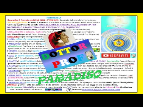 ✅ LA DIVINA COMMEDIA #3: riassunto PARADISO (con schemi, video, immagini)