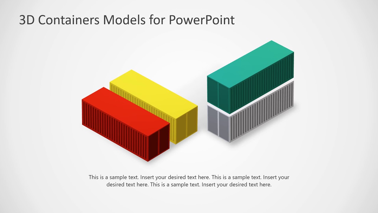 3D Objects Models Logistics  Containers for PowerPoint