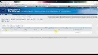 Inregistrare participanti in Mobility Tool - LdV