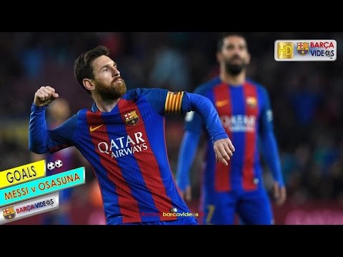 Messi scores 2 Goals against Osasuna (Apr 17)