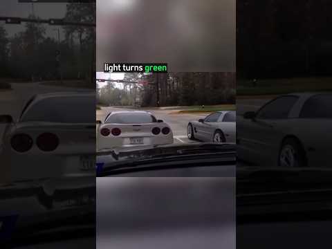 Corvette Race Lasts 2 Seconds #crash #cars #instantkarma 😭🔥