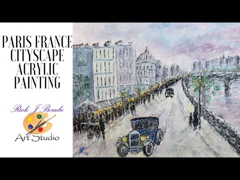 Paris France Cityscape Acrylic Painting