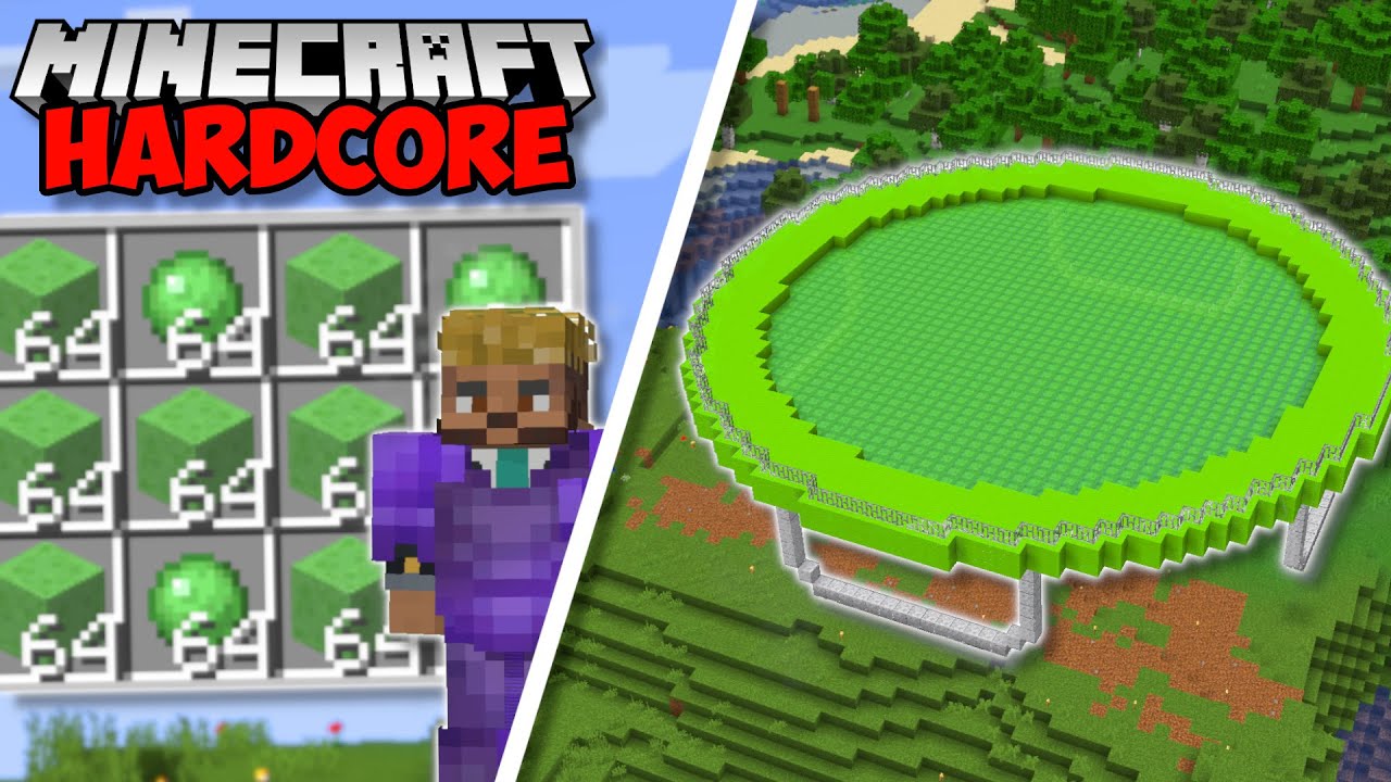 I Built The WORLDS BIGGEST TRAMPOLINE in Minecraft 1.18 Hardcore (#42)