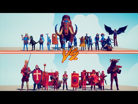 TRIBAL + FARMER vs MEDIEVAL + ANCIENT - Totally Accurate Battle Simulator | TABS