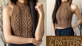 How to Crochet: Cable Vest Hoodie | Pattern & Tutorial DIY