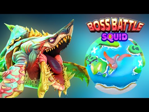 HUNGRY SHARK WORLD - BOSS BATTLE SQUID GAMEPLAY (ALPHA ZOMBIE SHARK VS COLOSSAL SQUID BOSS)