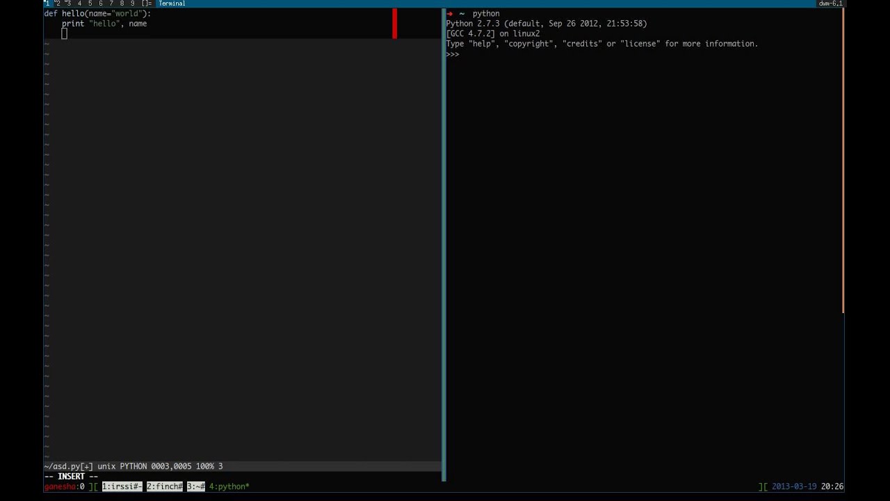 python instarepl with vim-slime