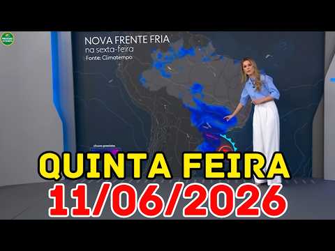 SUL E SUDESTE SEGUEM EM ALERTA PARA CHUVA | Previsão do Tempo Jornal Nacional 11/06