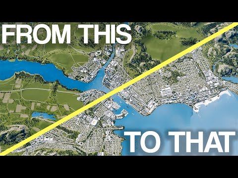 Progress Timelapse of Dove River | 500k Population in Cities: Skylines