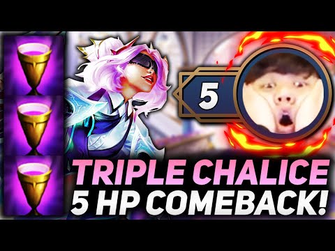 5 HP COMEBACK WITH TRIPLE CHALICE ZERI CARRY!! | Teamfight Tactics Patch 12.6