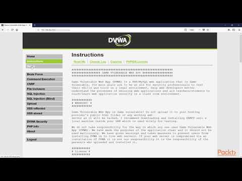 Hands On Web Penetration Testing with Kali Linux Getting to Know the DVWA Interface|packtpub com
