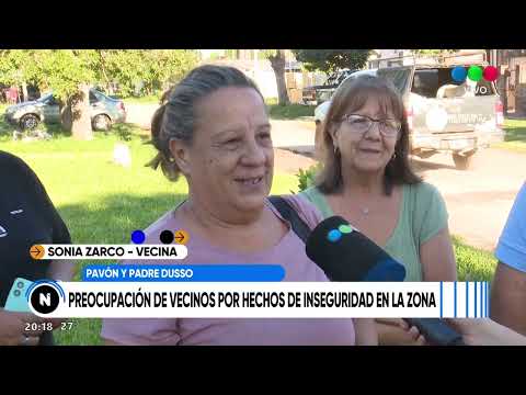 Pavón y Padre Dusso: preocupación de los vecinos por la inseguridad en la zona