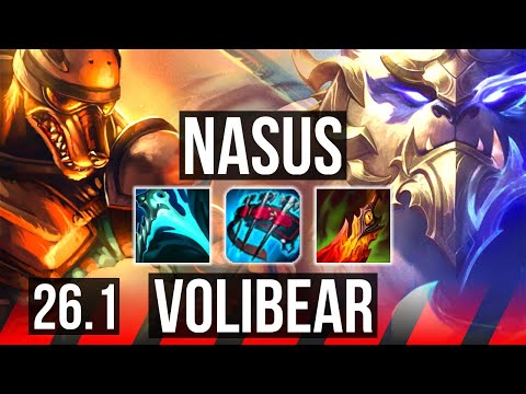 NASUS vs VOLIBEAR (TOP) | Good KDA: 11/2/15, 43K damage | BR Grandmaster | 26.1