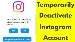 How to Temporarily Deactivate instagram Account in Android Mobile & iphone