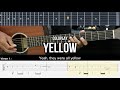 Yellow - Coldplay | EASY Guitar Lessons TAB - Guitar Tutorial