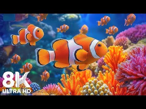 Peaceful Aquarium 4K 🐠 Vibrant Tropical Fish & Coral Reef with Gentle Ocean Sounds for Sleep