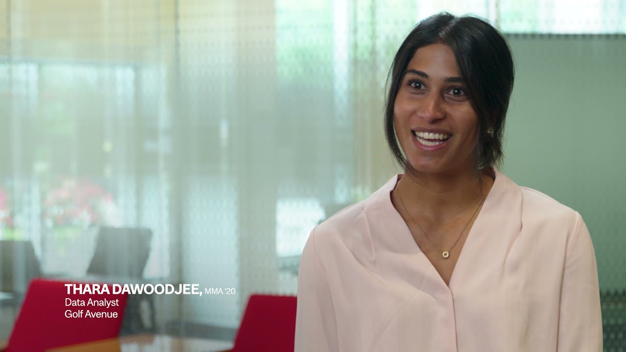 MMA Alumni Testimonial: Thara Dawoodjee (MMA'20), Data Analyst at Golf Avenue
