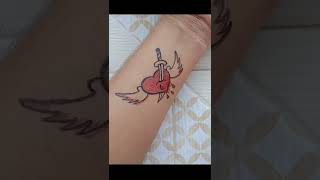 Broken Heart 💔 Tattoo Making With Pen #shorts #ytshorts #artist #art #drawing #trend #viral