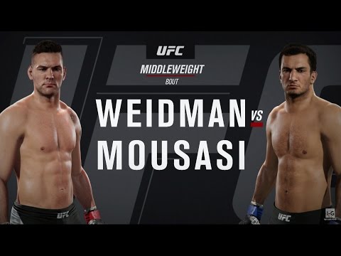 EA Sports UFC 2 - Chris Weidman vs Gegard Mousasi UFC 210 Full Fight Simulation