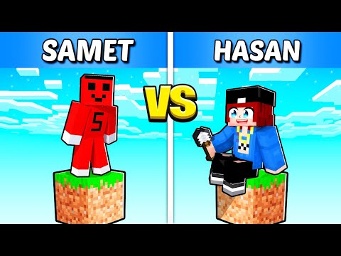 Minecraft TEK BLOK ama Samet vs Jr Hasan !! - Minecraft